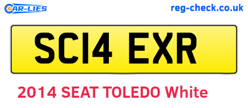 SC14EXR are the vehicle registration plates.