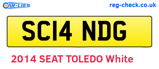 SC14NDG are the vehicle registration plates.