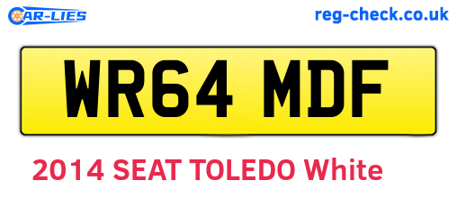 WR64MDF are the vehicle registration plates.