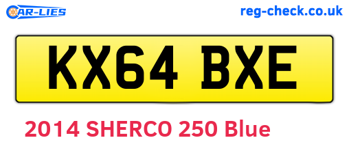 KX64BXE are the vehicle registration plates.