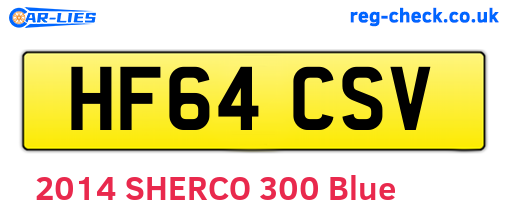 HF64CSV are the vehicle registration plates.