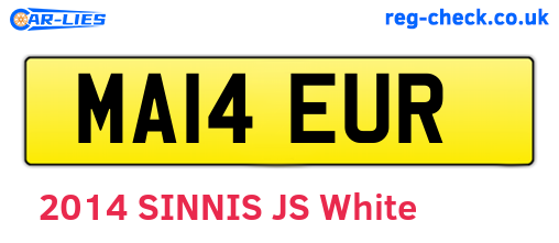 MA14EUR are the vehicle registration plates.
