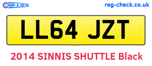 LL64JZT are the vehicle registration plates.