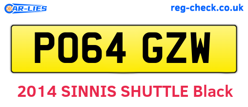 PO64GZW are the vehicle registration plates.