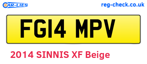 FG14MPV are the vehicle registration plates.