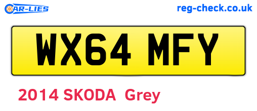 WX64MFY are the vehicle registration plates.