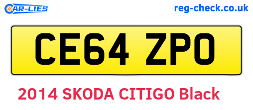 CE64ZPO are the vehicle registration plates.