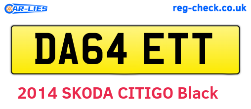 DA64ETT are the vehicle registration plates.