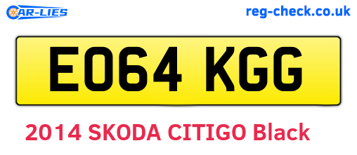 EO64KGG are the vehicle registration plates.