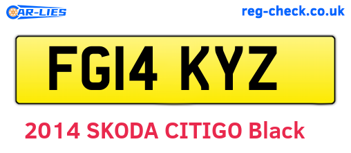 FG14KYZ are the vehicle registration plates.