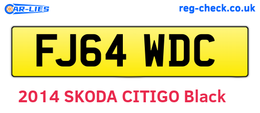 FJ64WDC are the vehicle registration plates.