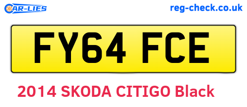 FY64FCE are the vehicle registration plates.
