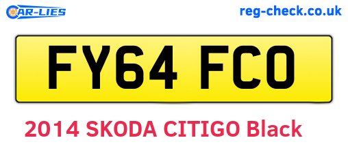 FY64FCO are the vehicle registration plates.