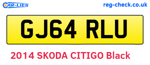GJ64RLU are the vehicle registration plates.