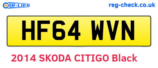HF64WVN are the vehicle registration plates.