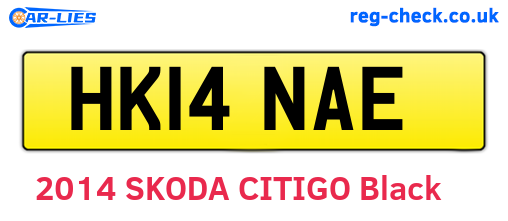 HK14NAE are the vehicle registration plates.