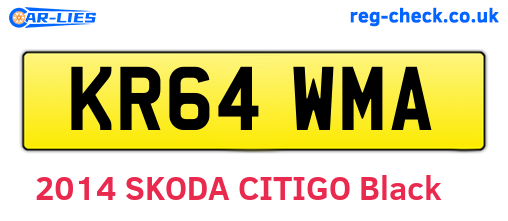 KR64WMA are the vehicle registration plates.