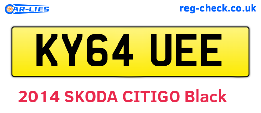 KY64UEE are the vehicle registration plates.