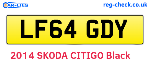 LF64GDY are the vehicle registration plates.