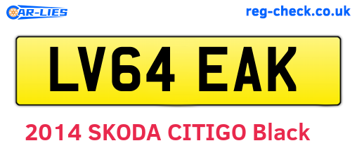 LV64EAK are the vehicle registration plates.
