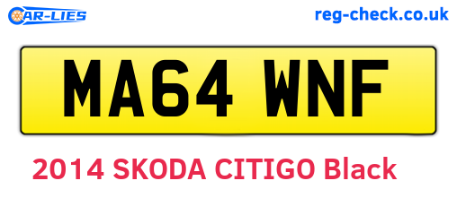 MA64WNF are the vehicle registration plates.