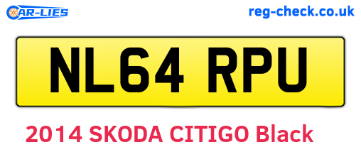 NL64RPU are the vehicle registration plates.