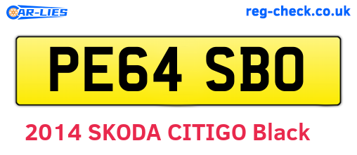 PE64SBO are the vehicle registration plates.