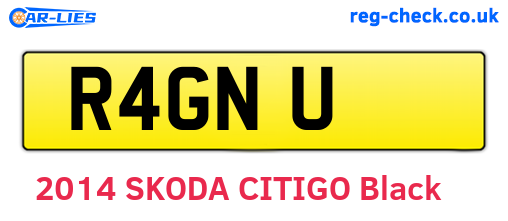 R4GNU are the vehicle registration plates.