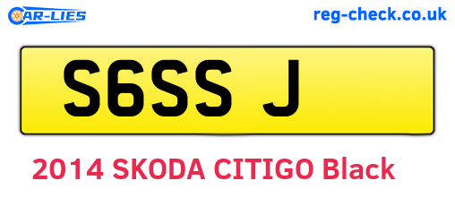 S6SSJ are the vehicle registration plates.