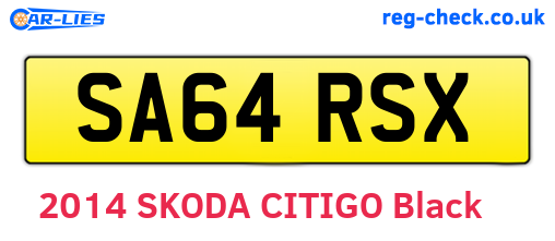SA64RSX are the vehicle registration plates.