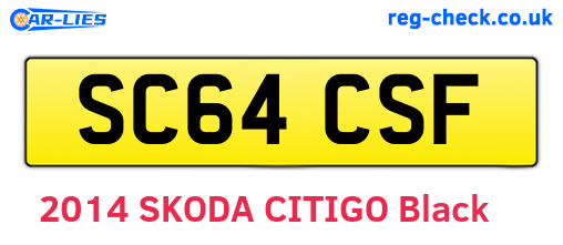 SC64CSF are the vehicle registration plates.