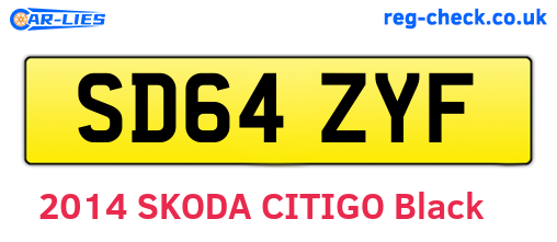 SD64ZYF are the vehicle registration plates.