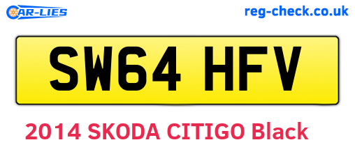 SW64HFV are the vehicle registration plates.