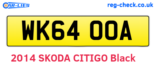 WK64OOA are the vehicle registration plates.