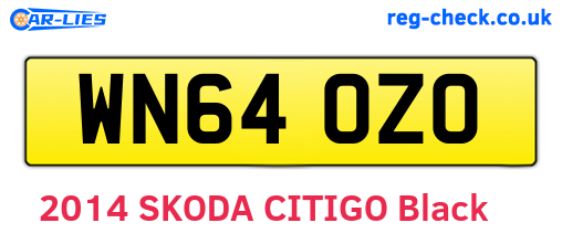 WN64OZO are the vehicle registration plates.