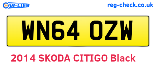 WN64OZW are the vehicle registration plates.