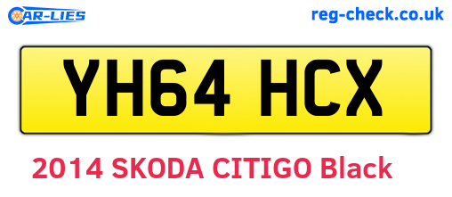 YH64HCX are the vehicle registration plates.
