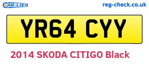 YR64CYY are the vehicle registration plates.