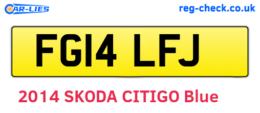 FG14LFJ are the vehicle registration plates.