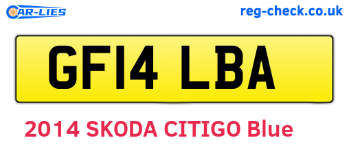 GF14LBA are the vehicle registration plates.