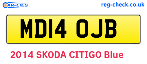 MD14OJB are the vehicle registration plates.