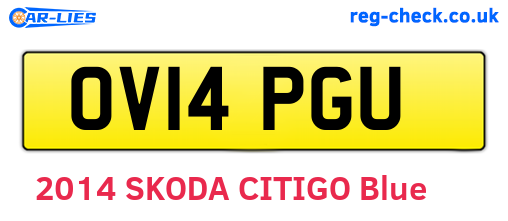 OV14PGU are the vehicle registration plates.