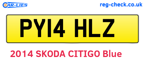PY14HLZ are the vehicle registration plates.