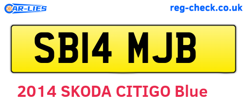 SB14MJB are the vehicle registration plates.