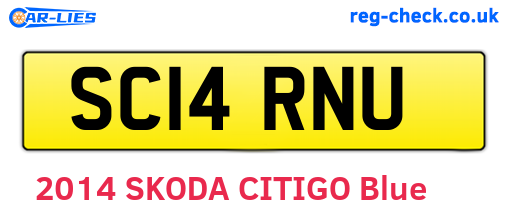 SC14RNU are the vehicle registration plates.