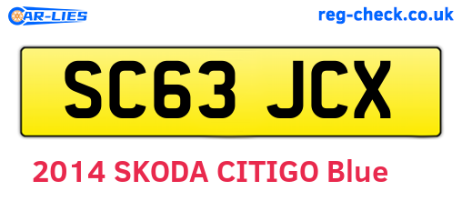 SC63JCX are the vehicle registration plates.