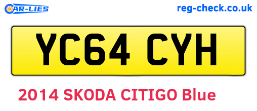 YC64CYH are the vehicle registration plates.