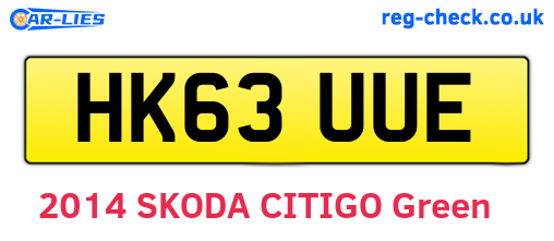 HK63UUE are the vehicle registration plates.