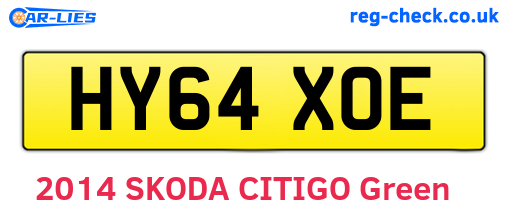 HY64XOE are the vehicle registration plates.