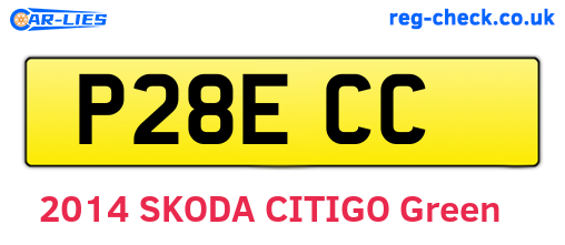 P28ECC are the vehicle registration plates.